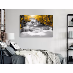 Tableau Cascade of Thoughts (1 Part) Wide Yellow - PD10323-120-80