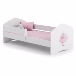 Lit simple Wave 160x80 avec barrière de sécurité - Princesse en couronne