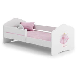 Lit simple Wave 160x80 avec barrière de sécurité - Princesse en couronne