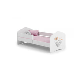 Lit Simple Wave 160x80 Avec Barrière De Sécurité - Éléphant