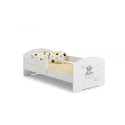Lit Enfant Luk 160x80 Avec Garde-corps - Ours En Peluche Bleu
