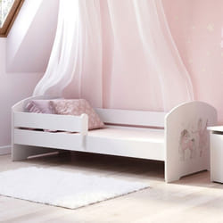 Lit Enfant Luk 140x70 Avec Balustrade - Fille Avec Licorne