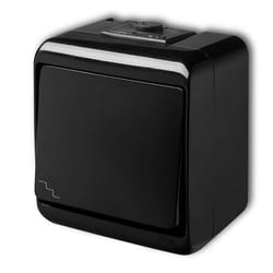 Interrupteur - Karlik - Junior - IP54 - Noir - 10A - Va et vient