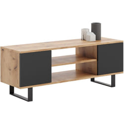 Focus - meuble rtv 135 cm - chêne loft craft/noir