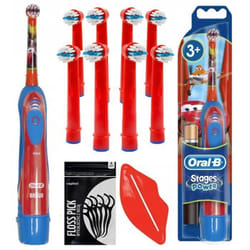 Brosse à dents électrique enfant - Oral-B - Stages Power Cars - 9 brossettes souples - dès 3 ans