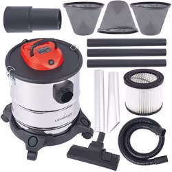 LEHMANN Haddo Aspirateur Industriel 2000W pour cheminée Double système de Filtration réservoir de 20 litres en Acier Inoxydab ...