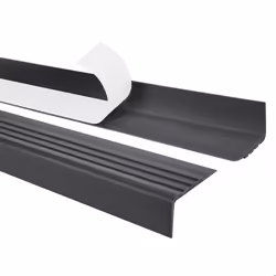 15m profilé descalier nez de marche adhésif antidérapant PVC gris foncé RM 30 x 27 mm