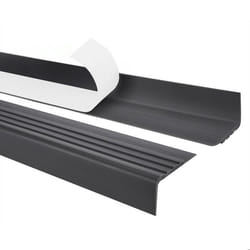 15m profilé descalier nez de marche adhésif antidérapant PVC gris foncé RM 30 x 27 mm