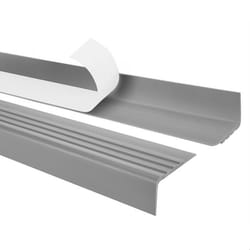 15m profilé descalier nez de marche adhésif antidérapant PVC gris RM 30 x 27 mm