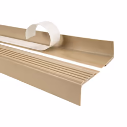 11m profilé descalier nez de marche adhésif antidérapant PVC beige PMW 48x 42 mm