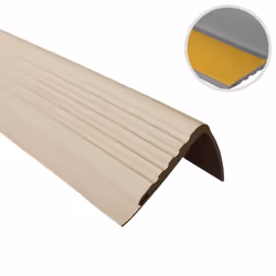 13m profilé descalier nez de marche adhésif antidérapant PVC beige PMW 48x 42 mm