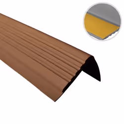 11m profilé descalier nez de marche adhésif antidérapant PVC brun PMW 48x 42 mm