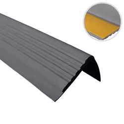 1m profilé descalier nez de marche adhésif antidérapant PVC gris foncé PMW 48x 42 mm