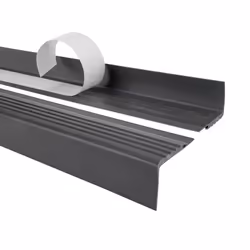 90cm profilé descalier nez de marche adhésif antidérapant PVC gris foncé PMW 48x 42 mm