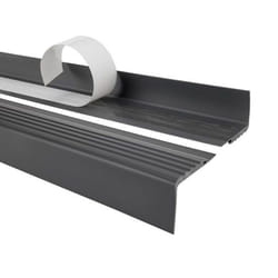 90cm profilé descalier nez de marche adhésif antidérapant PVC gris foncé PMW 48x 42 mm