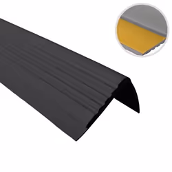 13m profilé descalier nez de marche adhésif antidérapant PVC noir PMW 48x 42 mm