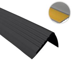13m profilé descalier nez de marche adhésif antidérapant PVC noir PMW 48x 42 mm