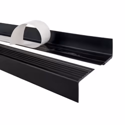 15m profilé descalier nez de marche adhésif antidérapant PVC noir PMW 48x 42 mm