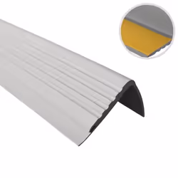 13m profilé descalier nez de marche adhésif antidérapant PVC gris PMW 48x 42 mm