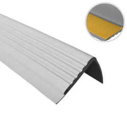 13m profilé descalier nez de marche adhésif antidérapant PVC gris PMW 48x 42 mm