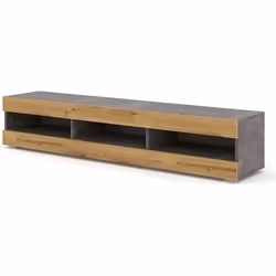 Manta Meuble TV bas universel 160 cm à suspendre ou à poser béton / chêne artisan