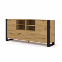 Commode - Mondi - 2D2K - Chêne artisan - Pieds noirs