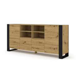 Commode - Mondi - 2D2K - Chêne artisan - Pieds noirs