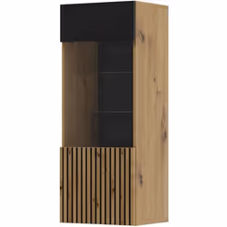 Vitrine suspendue Auris 1D chêne artisan / noir mat - Auris - Vitrine suspendue - Chêne artisan - Noir mat