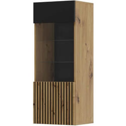 Vitrine suspendue Auris 1D chêne artisan / noir mat - Auris - Vitrine suspendue - Chêne artisan - Noir mat