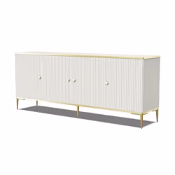 Commode PETRA 182 cm Buffer 4D cachemire avec pieds dorés