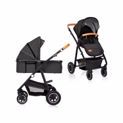 Lionelo Amber, Ciel de lit, Poussette tout-terrain, Unisexe, Roues gonflables, Pliable, Graphite, Gris