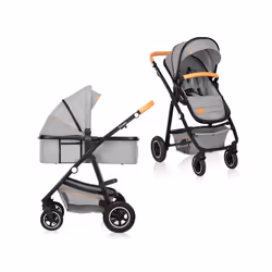 Lionelo Amber, Ciel de lit, Poussette tout-terrain, Unisexe, Roues gonflables, Pliable, Gris