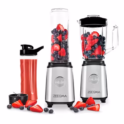 Mixeur électrique Zeegma Vitamine - 1050 W - 1 L bol - 2 x 600 ml bouteille de sport - Sans BPA