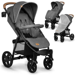 Poussette canne tout terrain LIONELO Annet Plus - Jusquà 22 kg - Grandes roues - Accessoires - Gris foncé