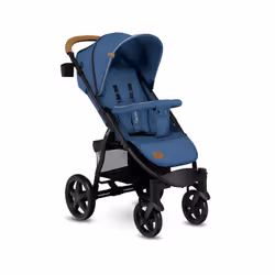 Lionelo Annet Plus, Ciel de lit, Poussette tout-terrain, Unisexe, Roues gonflables, Pliable, Bleu