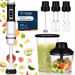 Mixeur plongeant 5en1 Zeegma Handy Chef - 1500W - 15 vitesses - Sans BPA - Lames en acier inox - 800 ml