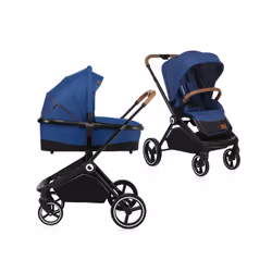 Lionelo Mika, Ciel de lit, Poussette tout-terrain, Unisexe, Roues pleines, Pliable, Bleu, Marine