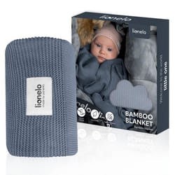 Couverture pour bébé en bambou - LIONELO - 100% coton de bambou - 75 x 100 cm - Couverture poussette - Hypoallergénique - Bleu