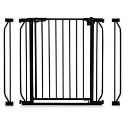 LIONELO Truus Slim - Barrière de sécurité bébé - 75-105 cm - Fixation par pression - Sans perçage - Ouverture à double sens - Noir