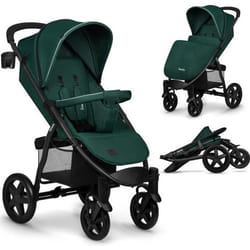 Poussette bébé canne universelle LIONELO Annet Plus - Jusquà 22 kg - Vert - Roues en mousse EVA