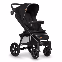 Lionelo Annet Plus, Ciel de lit, Poussette tout-terrain, Unisexe, Roues pleines, Pliable, Noir