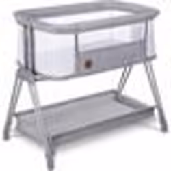 Lit cododo LIONELO Luna - 4 x Roulettes -Matelas inclus - Jusquà 9 kg - Hauteur et inclinaison réglables - Gris