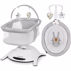 Balancelle et Nacelle Bébé Électrique 360° - LIONELO Bella Set - Léger - 12 mélodies - 6 modes de balancement - Télécommande