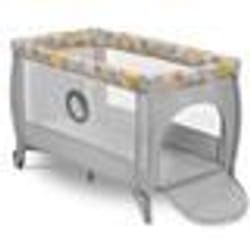 Lit parapluie compact 2en1 LIONELO Stefi Plus - Parc bébé - Matelas en mousse T25 - 0-36 mois - Pliage Rapide - 2x Roulettes - Gris