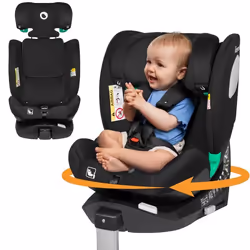 Siège-auto 360° LIONELO Braam iSize - ISOFIX - Base pivotante 360° - 40-150 cm - Groupe 0/1/2/3 - Noir