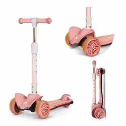 Trottinette enfant - LIONELO Timmy - 3 Roues - Hauteur réglable - LED Roulement - Rose