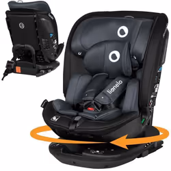 Siège-auto bébé évolutif LIONELO Bastiaan RWF iSize - Groupe 0/1/2/3 - Technologie 360° ISOFIX - Gris