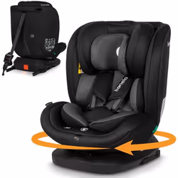 Siège-auto évolutif 40-150 cm LIONELO Bastiaan i-Size - Base pivotante 360° - ISOFIX - De 0 à 36 kg - Groupe 0/1/2/3 - Gris