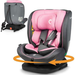 Siège-auto bébé évolutif LIONELO Bastiaan i-Size - Base pivotante 360° -ISOFIX - 40-150 cm - De 0 à 36 kg - Groupe 0/1/2/3 - Rose