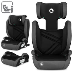 Siège-auto bébé évolutif LIONELO Hugo i-Size - ISOFIX - 100-150 cm - Groupe 2/3 - Têtière réglable en hauteur - Noir-Gris